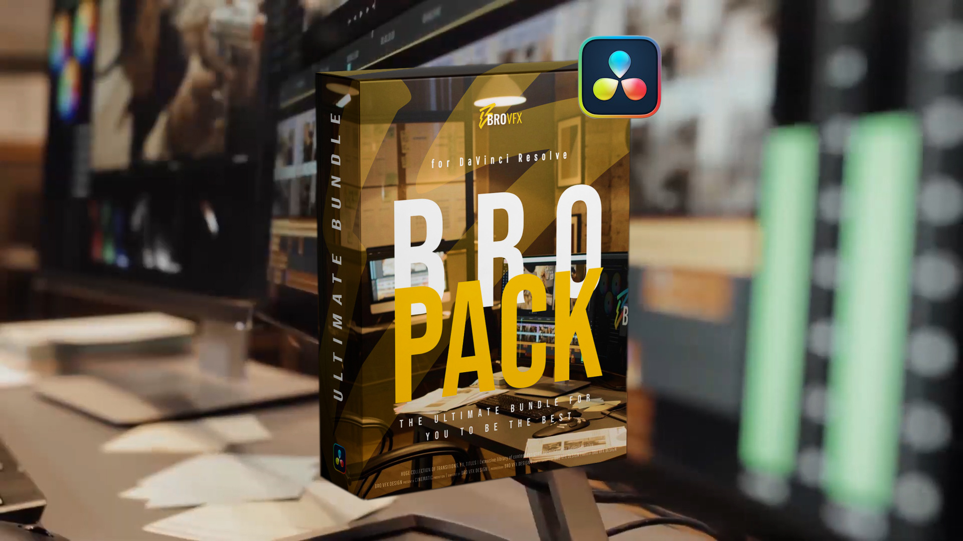 达芬奇特效:600多种剪辑师必备达芬奇转场过渡文字动画音效素材合集套装包 BroVFX – ULTIMATE BRO PACK